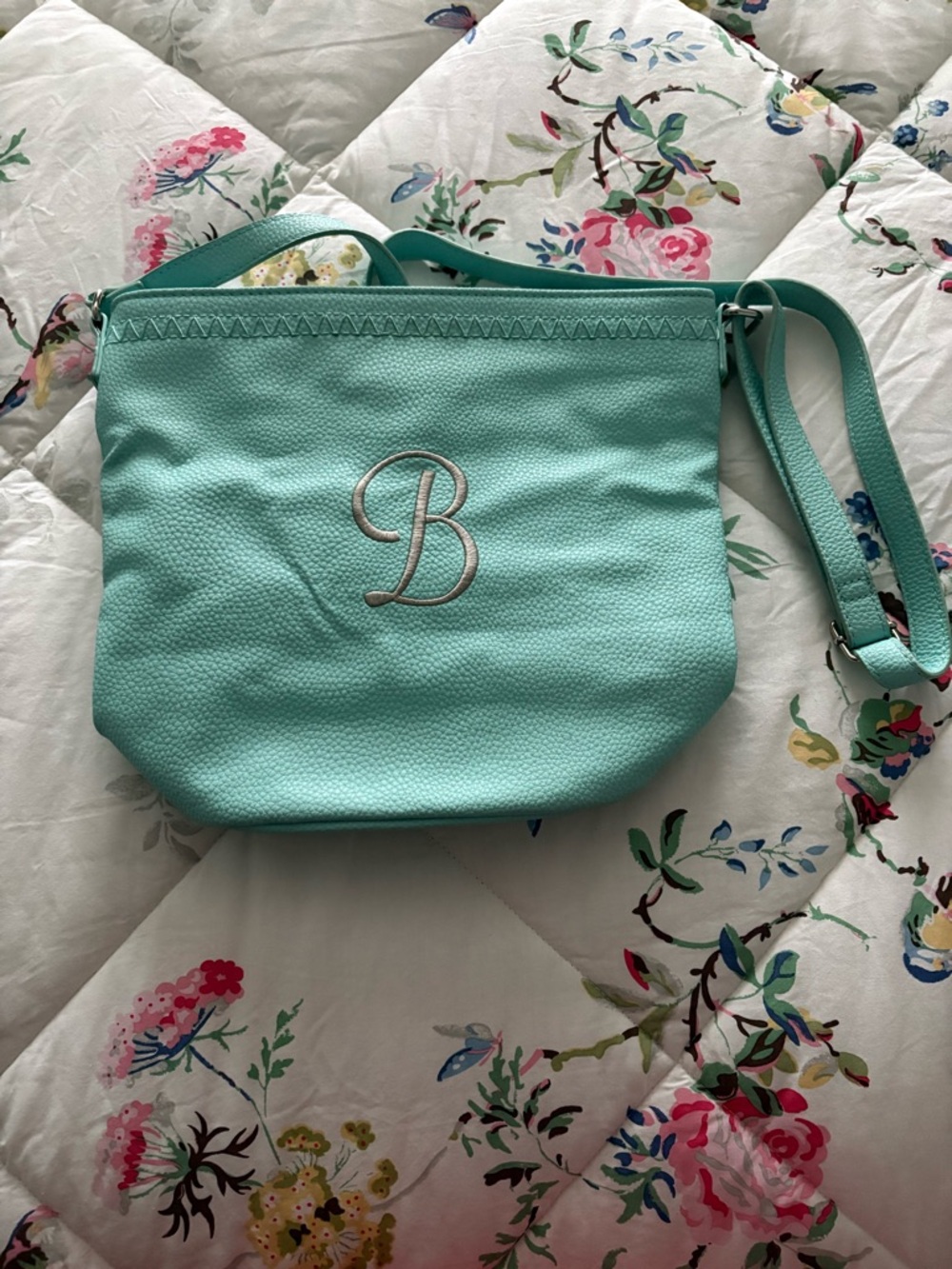 thirty-one Aqua Teal Crossbody Bag with Monogram B